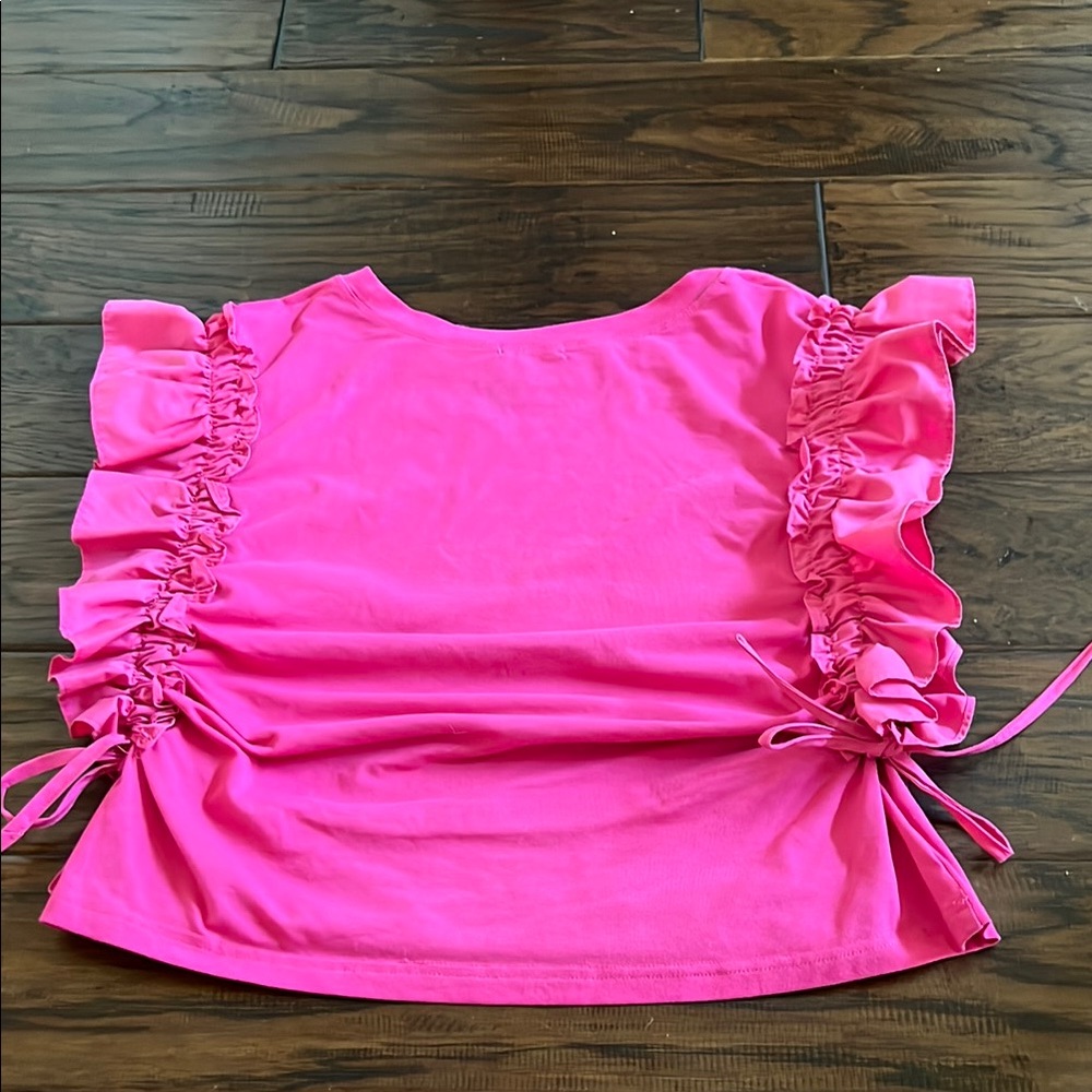 Pink Ruffle Sleeve Top - Picture 2 of 3